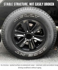 Upscale Black ABS Wheel Center Caps 4 Pack Snap In Rim Hub Covers For Trucks SUVs And Sedans OD 60MM ID 56MM Durable Shield on black wheel.