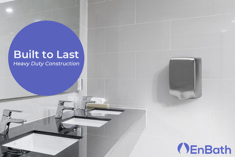 Two Pack Commercial Hand Dryer For Bathrooms Ultra Fast Drying In 9 To 11 Seconds High RPM Motor Wall Mounted