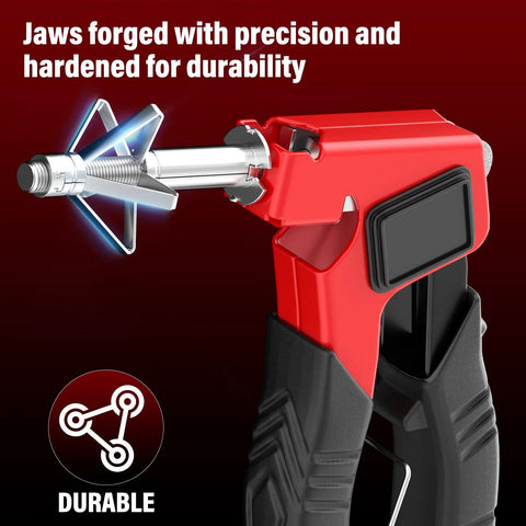 Heavy Duty Molly Bolts For Drywall Kit In Three Sizes 0.12 Inch To 1.28 Inch Metal Hollow Wall Anchors And Screws With Setting Tool 34 Pieces Suitable For Drywall Hollow Walls And Plaster Secure And Easy Installation close-up view