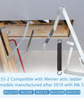 55-2 Attic Ladder Hinge Arms With Springs No Fuss Replacement Kit For Attic Ladders After 2010 installed in wood ceiling