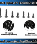 400 Piece M2 And M2.6 Black Self Tapping Truss Head Screw Assortment Kit With Phillips Drive For Eyeglass Frames Small Electronics And Tough As Nails Fixes That Get It Done showing various sizes and designs.