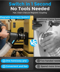 4 Inch Dust Collection Fitting Kit With Magnetic Handle For Woodworking Vacuum Systems Quick Disconnect Hose Adapter in use comparing systems.