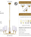 Matte Black Farmhouse Linear Island Chandelier With White Fabric Shade For Kitchen And Dining, Sloped Ceiling Compatible, dimensions and bulb specs shown.