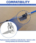 Throttle Cable Bracket For Automotive Installation With Broad Compatibility To TRANSDAPT 2334 Bracket And Dometic Boat Clip Assemblies 036174 035531 031419 Durable Mount For Secure Throttle Cable Routing And No Fuss Boat Or Car Setup., steel bracket mounted on throttle cable
