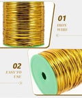 Get Your Hands On This Automatic Twist Tie Machine For Gold Wire Bundling That Ties Up Cables In A Flash With Fast Operation And Super Speed Sealing Gear Perfect For Any Tight Job. Close-up view of golden iron wire spool.