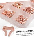 Copper Flat Washers Set 280 Pcs Ultrathin Shim Washers For Screws Dope Hardware Kit Built To Last For Automotive And Home Repairs Corrosion Resistant Penny Washers Gaskets Spacers For Stable Fit And Leak Prevention. copper washers in organizer tray