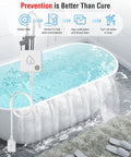 Smart Water Leak Detector Sensor With 95dB Alarm, Email And App Alerts, No Subscription Fee shown monitoring bathtub overflow