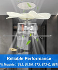 Bathroom Exhaust Fan Motor And Blade Upgrade For 80 CFM Quiet Ventilation 4 Point 0 Sones Direct Replacement Compatible With 512 512M 673 673 C 8870 Models Beefing Up Airflow While Keeping It Quiet, showing fan components.