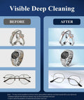 Before and after cleaning with 48KHz Ultrasonic Jewelry Cleaner With Five Cleaning Modes For Jewelry, Eyeglasses, Rings, Watches, 500ML Stainless Steel Tank