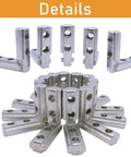 Heavy Duty 1010 Aluminum Extrusion L Shape Corner Brackets Kit 12 Pack with Screws and Wrench for 90 Degree Joints