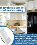 Kitchen with black refrigerator and W11455232 Ice Maker Replacement For Refrigerator Premium Upgraded ABS AS Plastic shown in inset