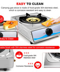 Portable Stainless Steel Single Burner Gas Stove With Auto Ignition Delivers 9800 BTU Per Hour For Quick Even Heating