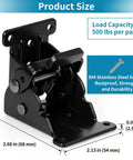 Heavy Duty Folding Brackets 4 Pack With Self Locking Hinges And Stainless Steel Screws for table legs detailed view with size dimensions