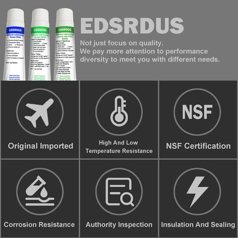 EDSRDUS SG01 silicone grease tubes by Amazon, three 3 oz tubes with white caps (front view).
