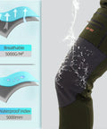 Close-up of Men's Outdoor Snow Ski Pants Waterproof And Windproof Fleece Cargo Hiking Trousers with water resistance feature