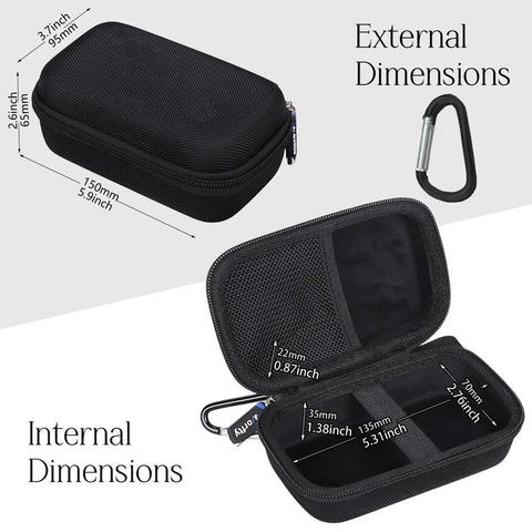 Tailored Carry Case For HS 130 A Portable Golf Launch Monitor Travel Ready Protective Bag showing open view and dimensions
