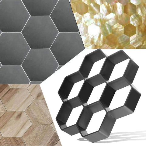 Hexagon Concrete Molds 11.6 x 11.6 Inch Reusable Paver Moulds Walkways Patios Garden Paths Durable PP Material No Fuss Stepping