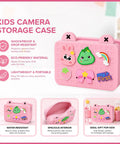 Kids Instant Print Camera Kit With 16MP Sensor, 9 Roll Paper Pack, Durable Travel Case, Totally All In One Gift Set For Ages 4 12, Easy Photo Printing On The Go, Great Starter Camera For Creative Fun pink EVA storage case with cute stickers