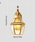 Retro Copper Wall Sconce Top Shelf All Metal Casting Dry Rated For Bedrooms Hallways And Porches Rock Solid Fixture, 37cm x 20cm.