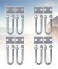 8 Pack Adjustable Coil Spring Lowering And Leveling Clamp Kit with bolts and brackets on a truck background