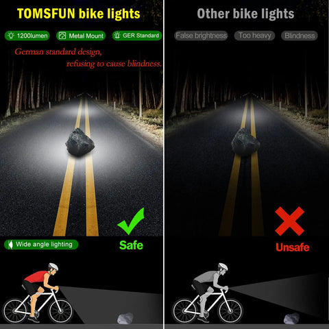 3 LED Bike Light With 1200 Lumen Super Bright Output, High Beam And Low Beam Modes, USB C Rechargeable Bicycle Headlight, Waterproof Front Light For Night Riding, 4000mAh Battery, Long Run Time, MTB Ready Beast Bright