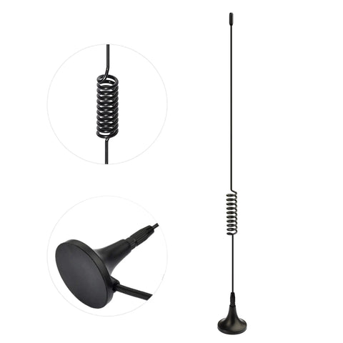 VHF UHF Ham Radio Antenna With Magnetic Base And BNC Male Connector Wide Frequency 20MHz To 1300MHz Includes 3m Cable