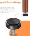 Close-up of 12 Pack Slick 1/4-20 Thread Furniture Levelers with grip tight rubber feet designed to prevent slipping.