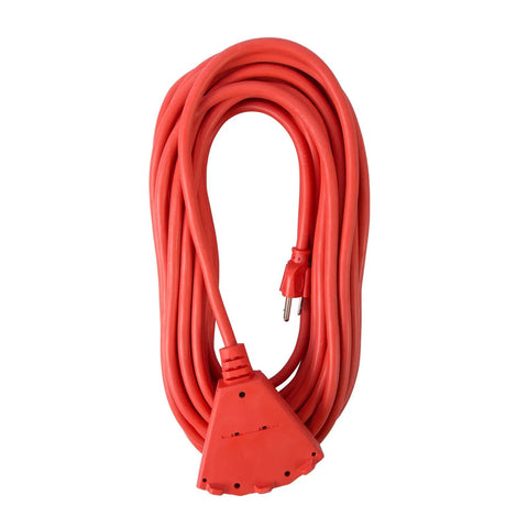 Heavy Duty Outdoor Triple Tap Extension Cord 50 Ft 14 AWG 15A 125V AC Weather Resistant Orange Molded Plug For Yard Workshop Camping And Powering All Your Outdoor Gear