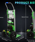 Super Heavy Duty Electric Stair Climbing Dolly With 900 Lbs Capacity, 1250 Watt Motor And Lithium Battery Power shown with dimensions 155cm x 56cm.