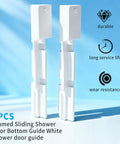 Framed Sliding Shower Door Bottom Guide White For Glass Shower Doors Track Guide Replacement Parts, 2-pack, front view