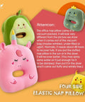 Colorful plush pillows including avocado and unicorn designs for kids and girls, ideal as cozy kawaii throw pillows and travel neck support.