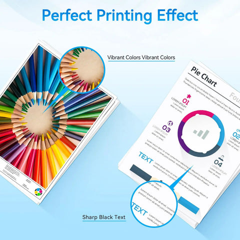 Colorful pie chart and sharp black text printed with 67XL Black Color Ink Cartridges Combo Pack Compatible With HP 67 Ink
