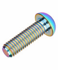 Rainbow Titanium Button Head Bolts M6x20mm Six Pack Made From 6Al4V Grade 5 Titanium Alloy With 1mm Thread Pitch And 4mm Allen Key