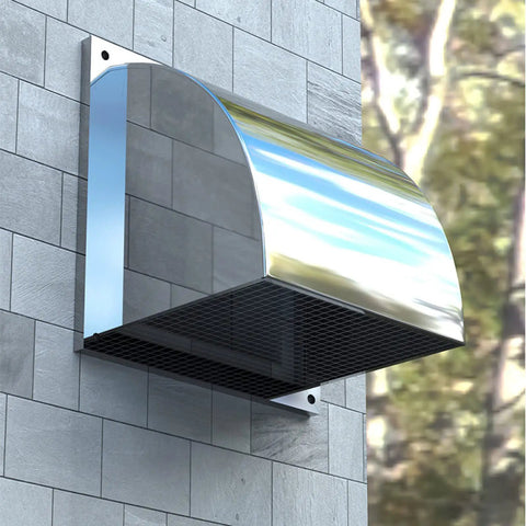Heavy Duty 8 Inch Stainless Steel Exhaust Vent Cap For Outdoor Wall With Mesh Screen 304 Stainless Steel Construction