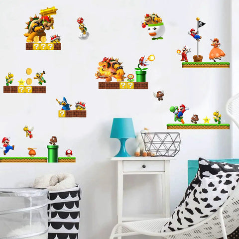 3D Video Game Wall Decals Build Scene Peel And Stick Wall Stickers For Kids Rooms Game On Boys Bedroom Nursery Living Room Door Decor Easy Peel And Stick No Tools Required Removable Vinyl Decor Great For Bedrooms Playrooms Nurseries And Living Areas on room wall