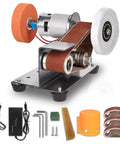 Compact Benchtop Mini Belt Sander With Seven Quick Adjust Speeds Acting As A Dependable Knife Sharpener And Small Belt Grinder.