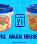 Twist N Loc Leak Resistant Food Storage Containers Set Of Nine Small Round Keeps Food Fresh For Leftovers And Lunches Ideal For Meal Prep And On The Go with pasta and salad