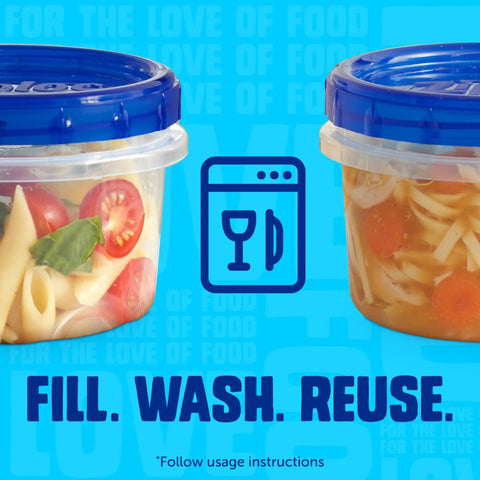 Twist N Loc Leak Resistant Food Storage Containers Set Of Nine Small Round Keeps Food Fresh For Leftovers And Lunches Ideal For Meal Prep And On The Go with pasta and salad