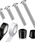 Solid Color Guard Weight Anchor Kit With Heavy Duty Flag Pole Caps And Non Slip Tape For Honor Guard Season components, including screws and tape.