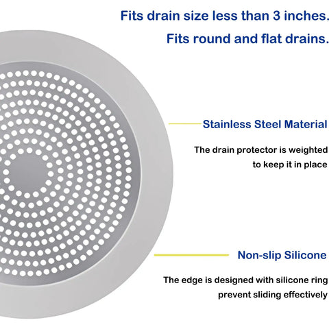 Rock Solid 3.5 Inch Shower Drain Hair Catcher, Heavy Duty 304 Stainless Steel Sink Strainer And Bathtub Guard, Hooks Right Up To Snag Every Strand, Smooth Zero Sweat Cleanup For Your Home