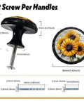 Vintage Sunflower Cabinet Knobs 4 Pack Round Acrylic Drawer Dresser Hardware For Home Kitchen Wardrobe Cupboard Doors
