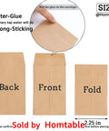 500 Pack Self Adhesive Kraft Paper Small Coin Envelopes For Stamps Seeds And Small Parts Storage Mini Envelopes Front Back Fold