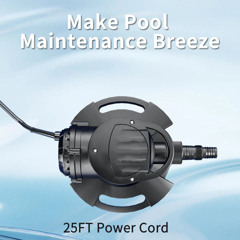 Automatic Pool Cover Pump Half Horsepower 2250 GPH Submersible Sump Pump with 25 ft power cord displaying from top view.