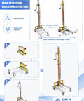 Heavy Duty Cabinet Lifter Stacker Supports 60/80kg for Easy Panel Installation, showcasing dual connecting rod and fork extension.