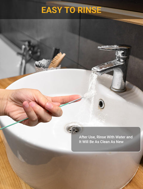 120 Inch Auto Sunroof Drain Cleaning Tool With Flexible Steel Wire PVC Tube Brush rinsing in bathroom sink