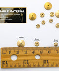 Brass Clock Hand Nut Set 24 Piece Assortment For Grandfather, Wall, And Mantel Clocks Fits 5mm, 6mm, And 10mm ODs Replacement Parts