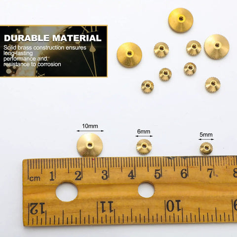 Brass Clock Hand Nut Set 24 Piece Assortment For Grandfather, Wall, And Mantel Clocks Fits 5mm, 6mm, And 10mm ODs Replacement Parts