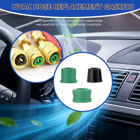 HVAC Hose Gasket Repair Kit With Valve Cores And Seals, 85 Piece Auto Air Conditioning DIY Friendly Maintenance Set image