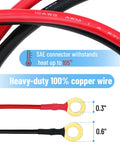 Rig Ready Sae Battery Connector 3.3 Ft Harness With Inline Fuses And Polarity Reverse Adapter 10 Awg Copper Wire, details of connectors and wires