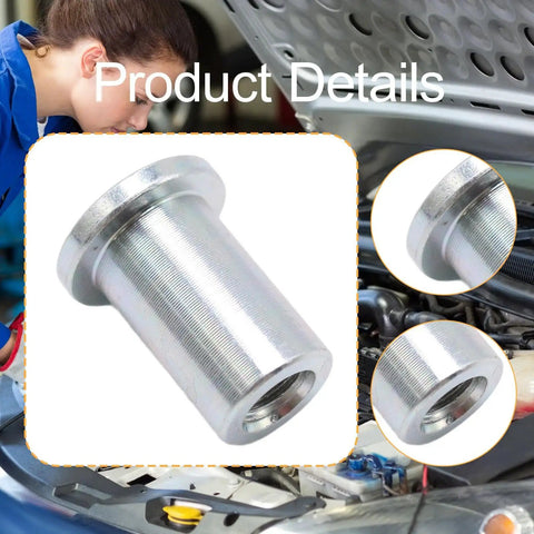 Built Tough M8 X 25mm Top Hat Threaded Insert Sleeve Nut Designed For Welding And Metal Fabrication With Rock Solid Strength And No Sweat Install close-up view in automotive engine.